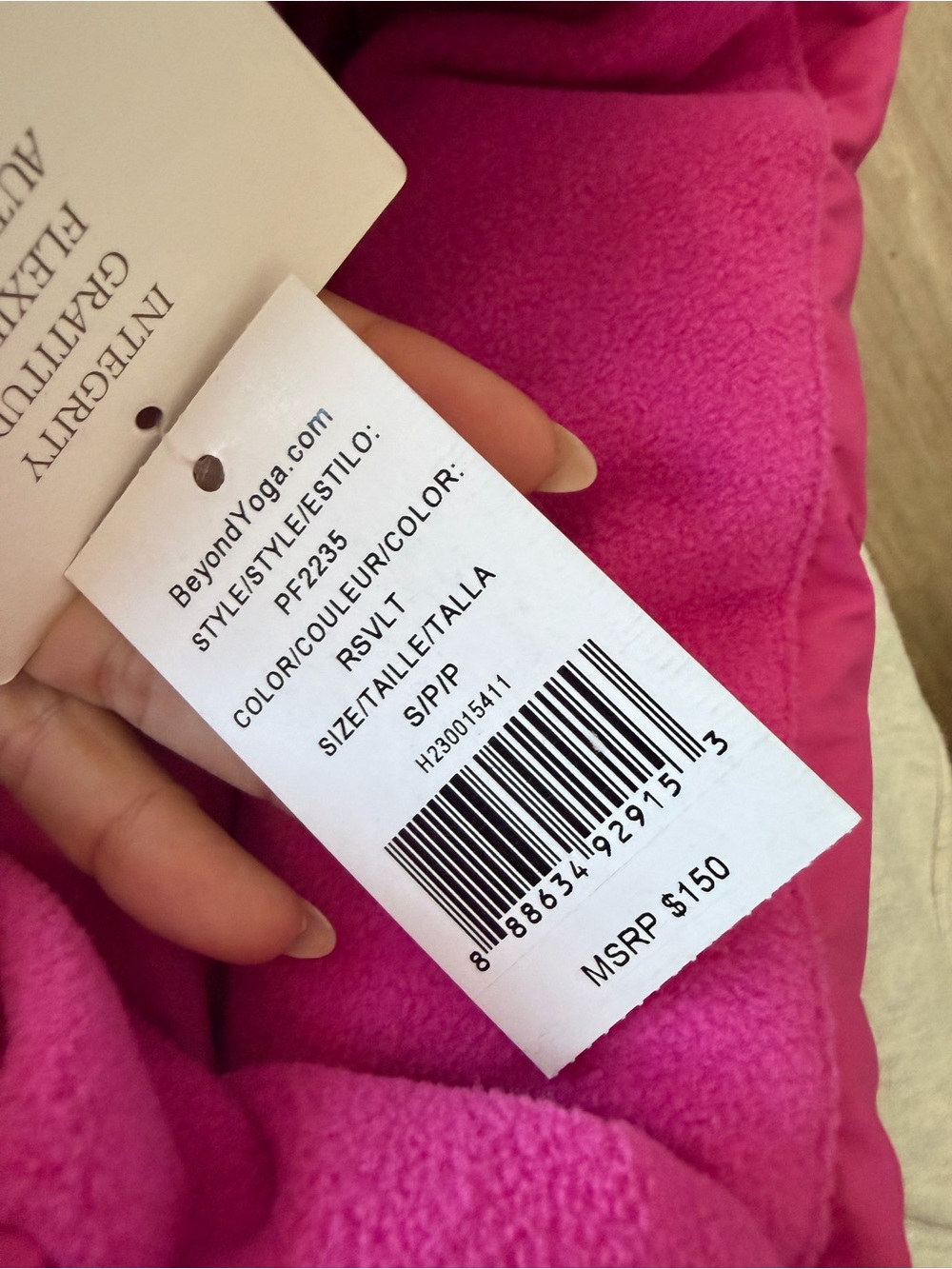 Beyond Yoga Womens Pink Rose Pillow Bubble Vest Size SMALL new - Picture 7 of 7